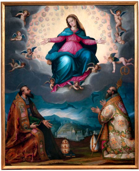 Madonna in Gloria con due Santi Vescovi – Scuola Fiorentina