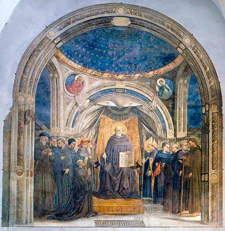 San Giovanni Gualberto in trono con Santi e Beati – Neri di Bicci